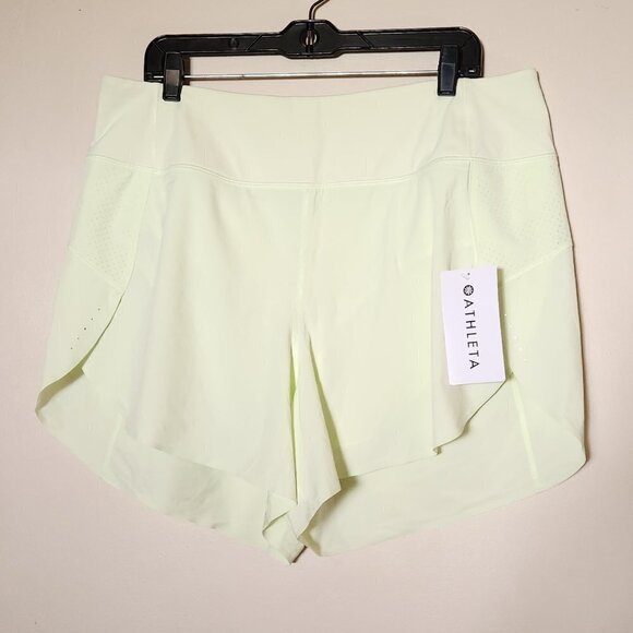 NWT ATHLETA Run With It Shorts 4.5" - Iced Lemon - Size 1X - Picture 1 of 9